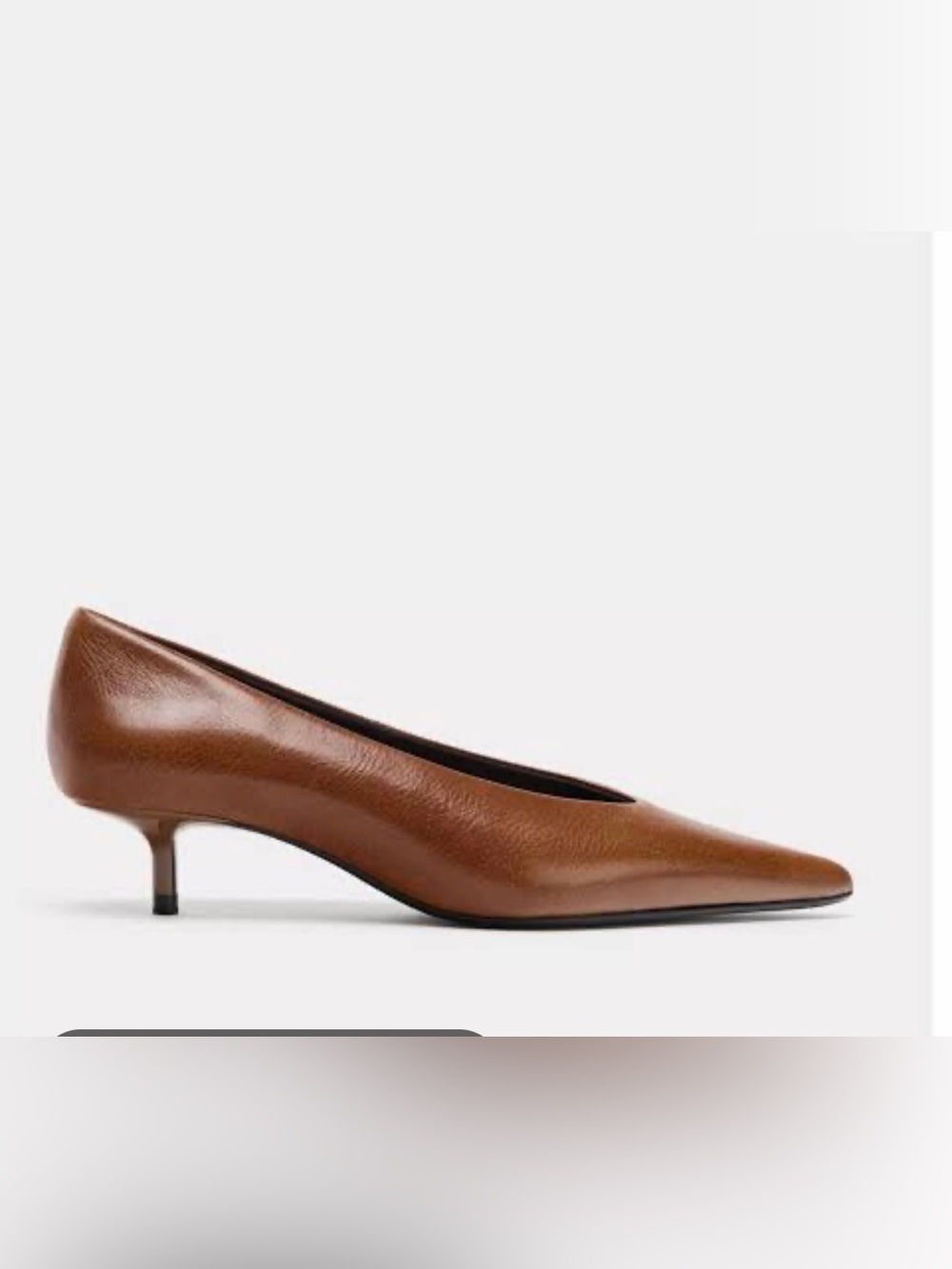 Zara Brown Leather Kitten Heel Pumps NWT Size 39 / 8